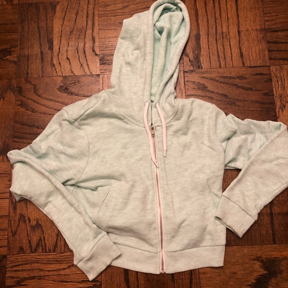 cropped zip up hoodie h&m